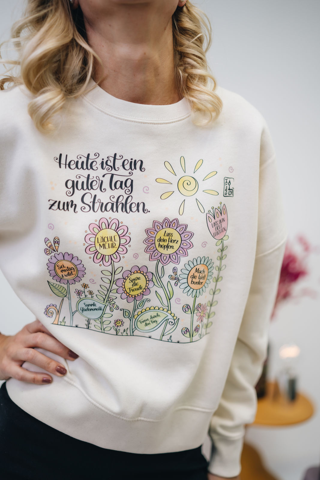 Damen Sweatshirt „Ein guter Tag zum Strahlen"