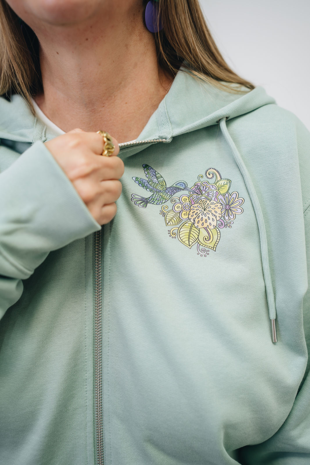 Damen Zipper-Hoodie „Kolibri"