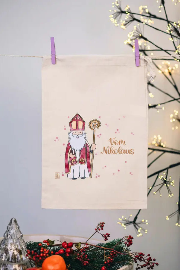 Geschenkbeutel mit Zugband "Vom Nikolaus"