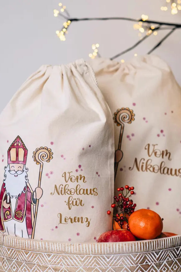 Geschenkbeutel mit Zugband "Vom Nikolaus"