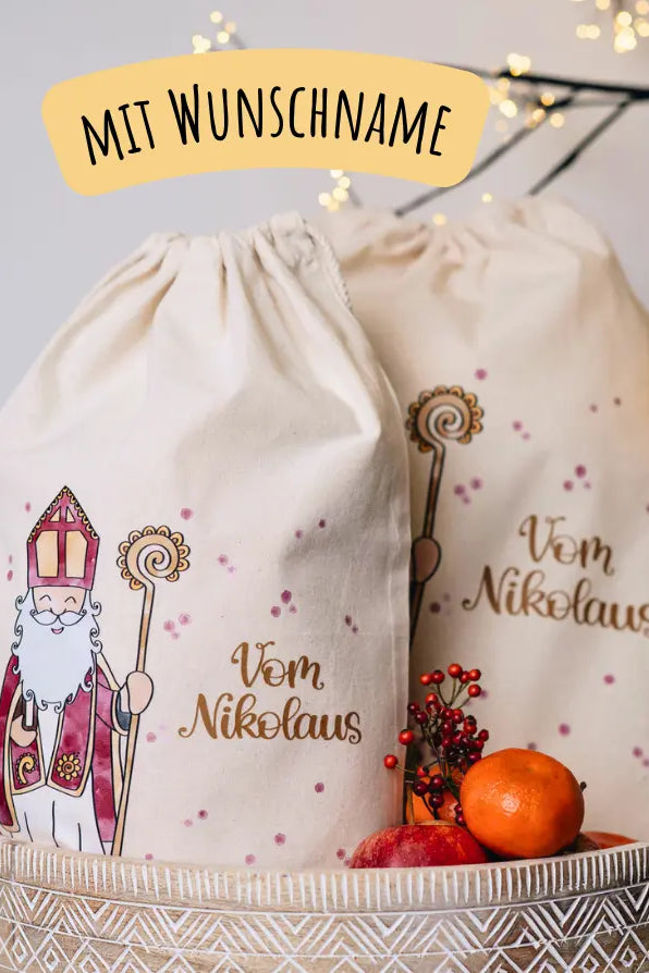 Geschenkbeutel mit Zugband "Vom Nikolaus"