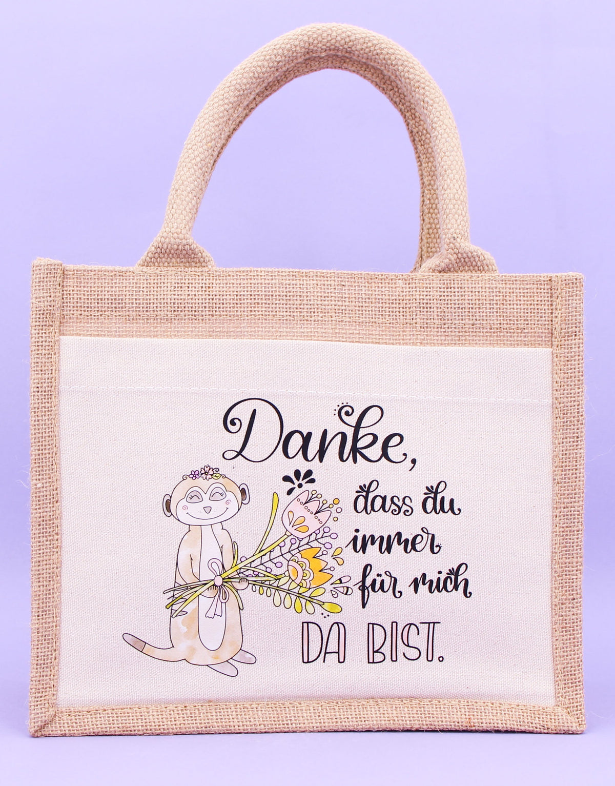 Geschenktasche Jute "Danke, dass du immer da bist"