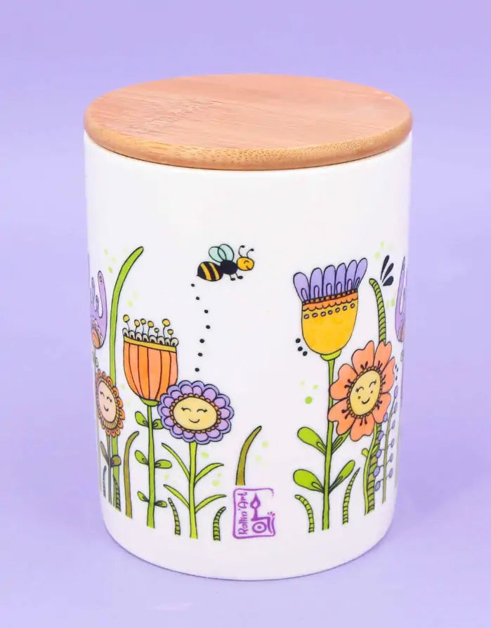 Keramikdose M "Happy Flowers"
