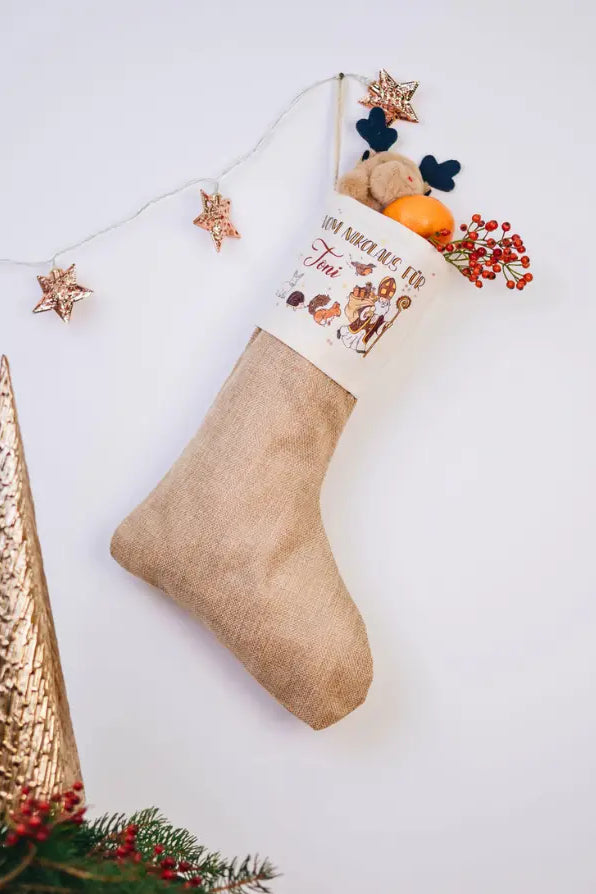 Nikolausstiefel "Nikolaus und seine Freunde" mit Wunschname