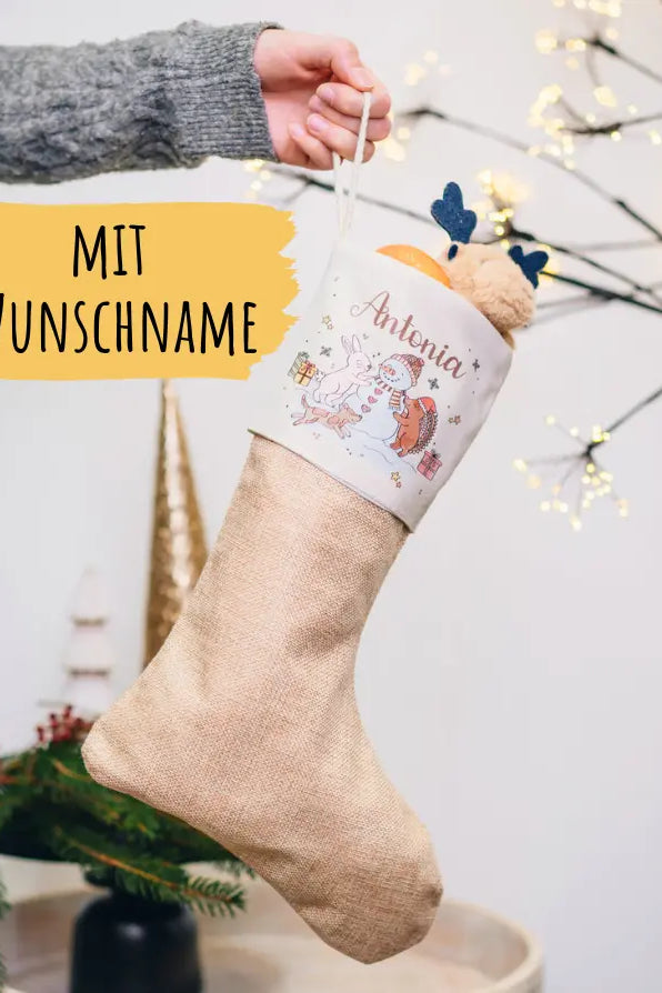 Nikolausstiefel "Schneemann " mit Wunschname