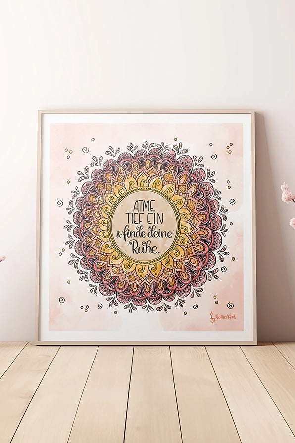 Poster „Atme tief ein & finde deine Ruhe“
