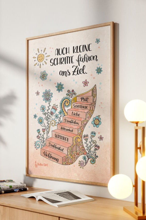 Poster „Auch kleine Schritte führen ans Ziel“