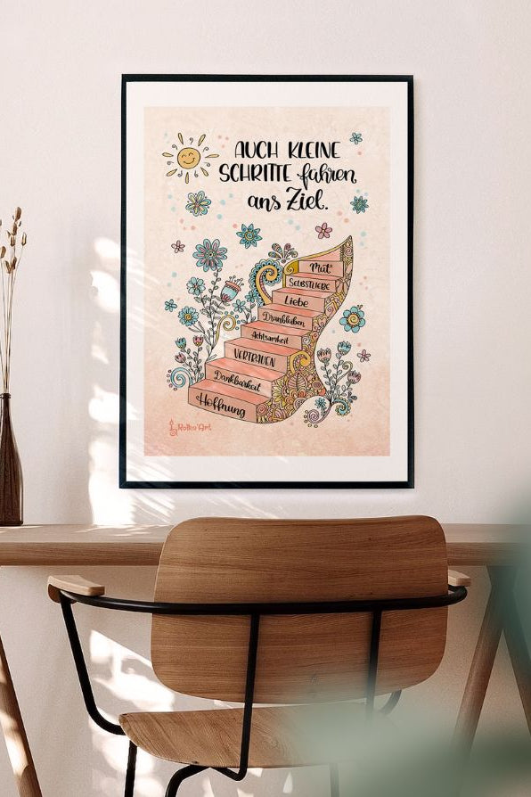 Poster „Auch kleine Schritte führen ans Ziel“