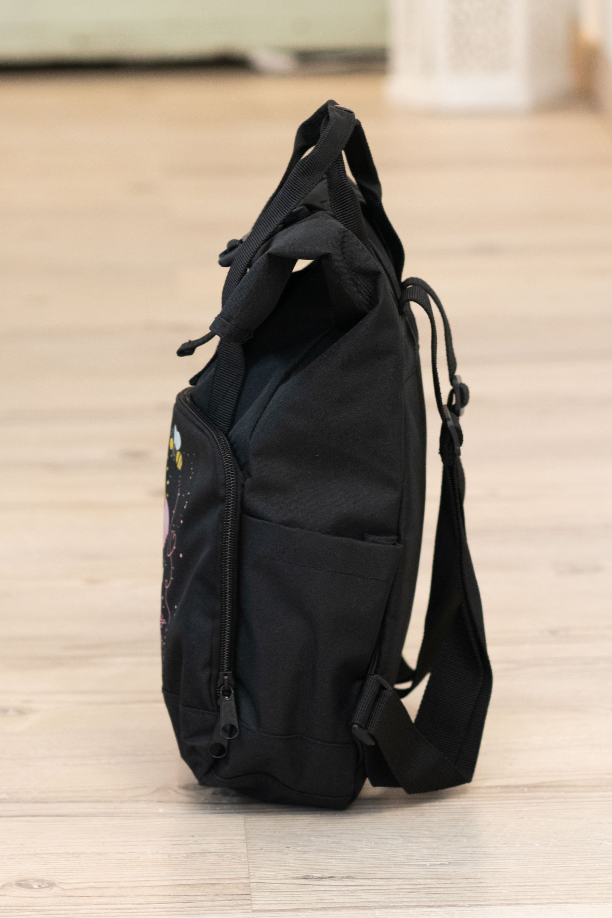 Rucksack klein Black „Bee happy”