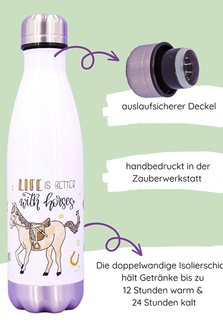 Trinkflasche "Life is better with horses"