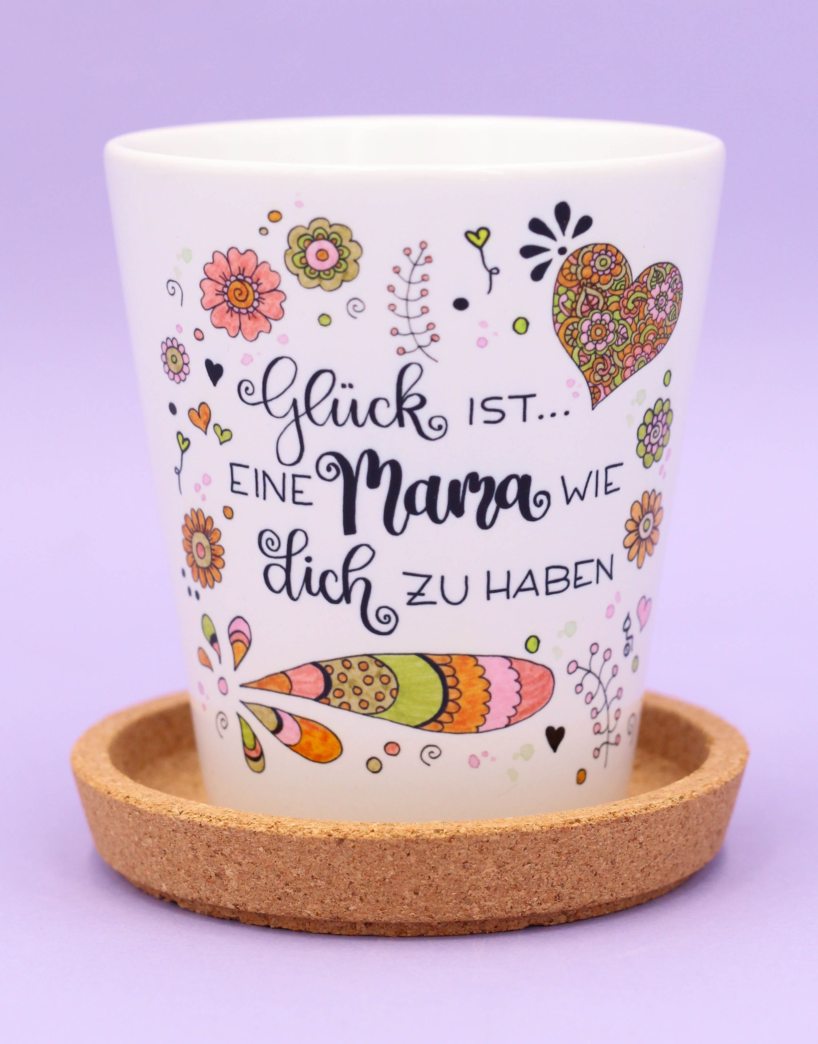 Blumentopf "Glück ist... Mama"
