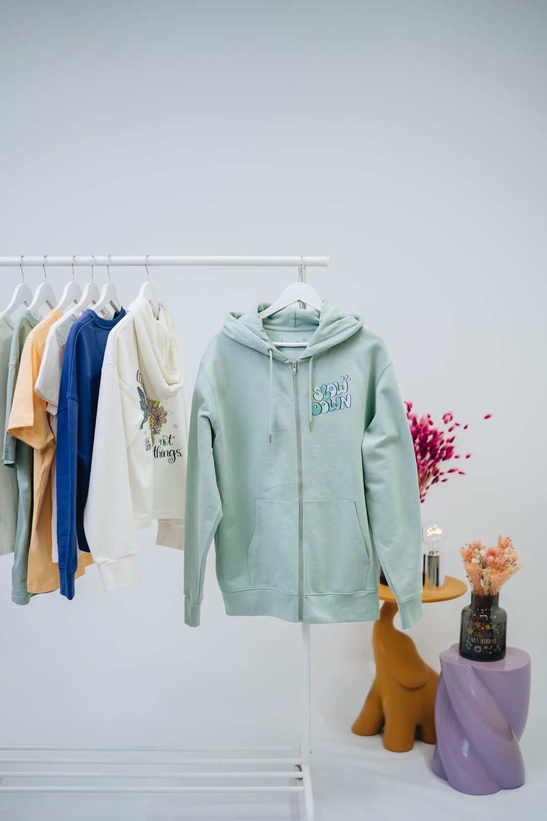 Damen Zipper-Hoodie „Slow down"