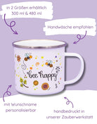 Emaille-Tasse "Bee happy"