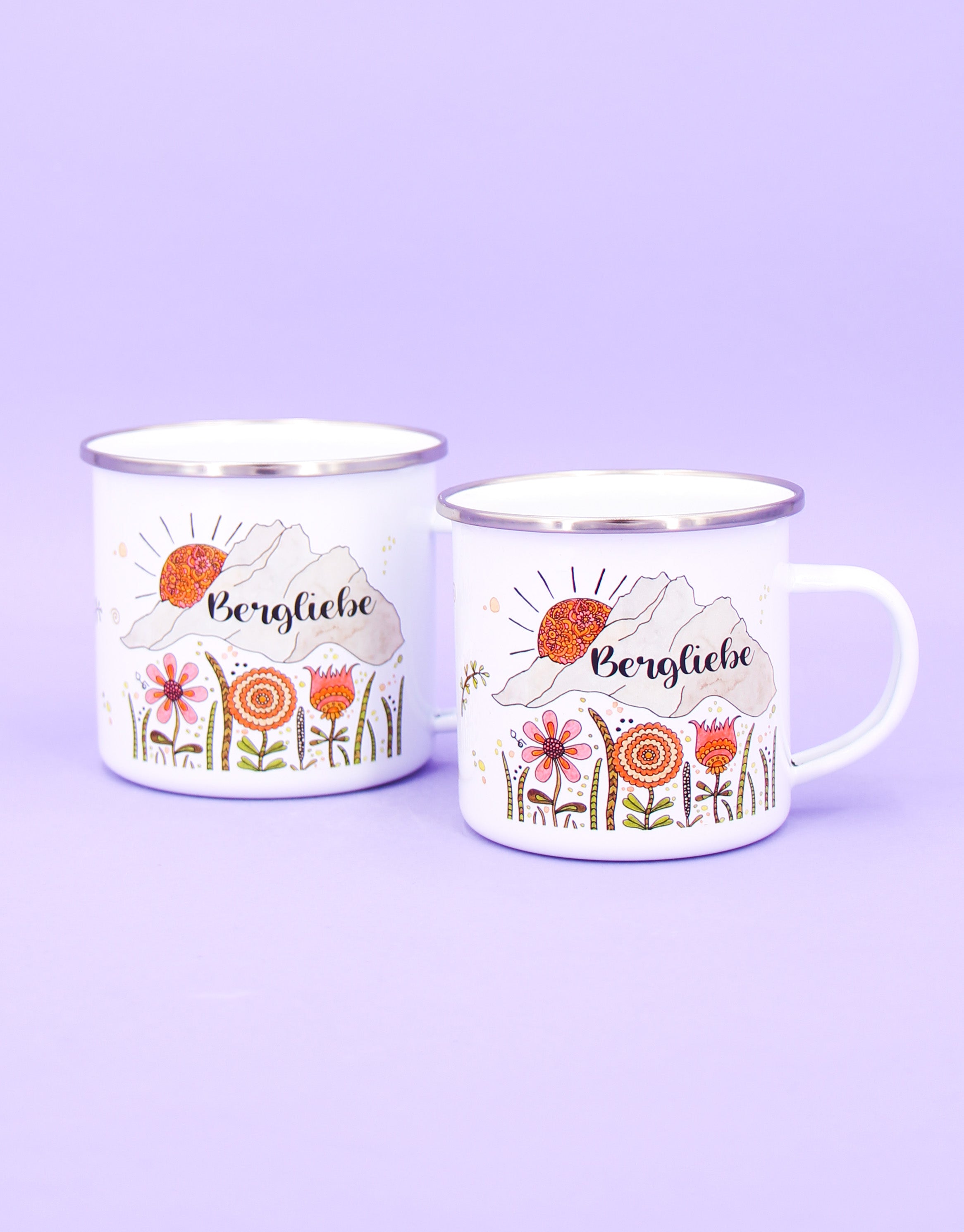 Emaille-Tasse "Bergliebe"