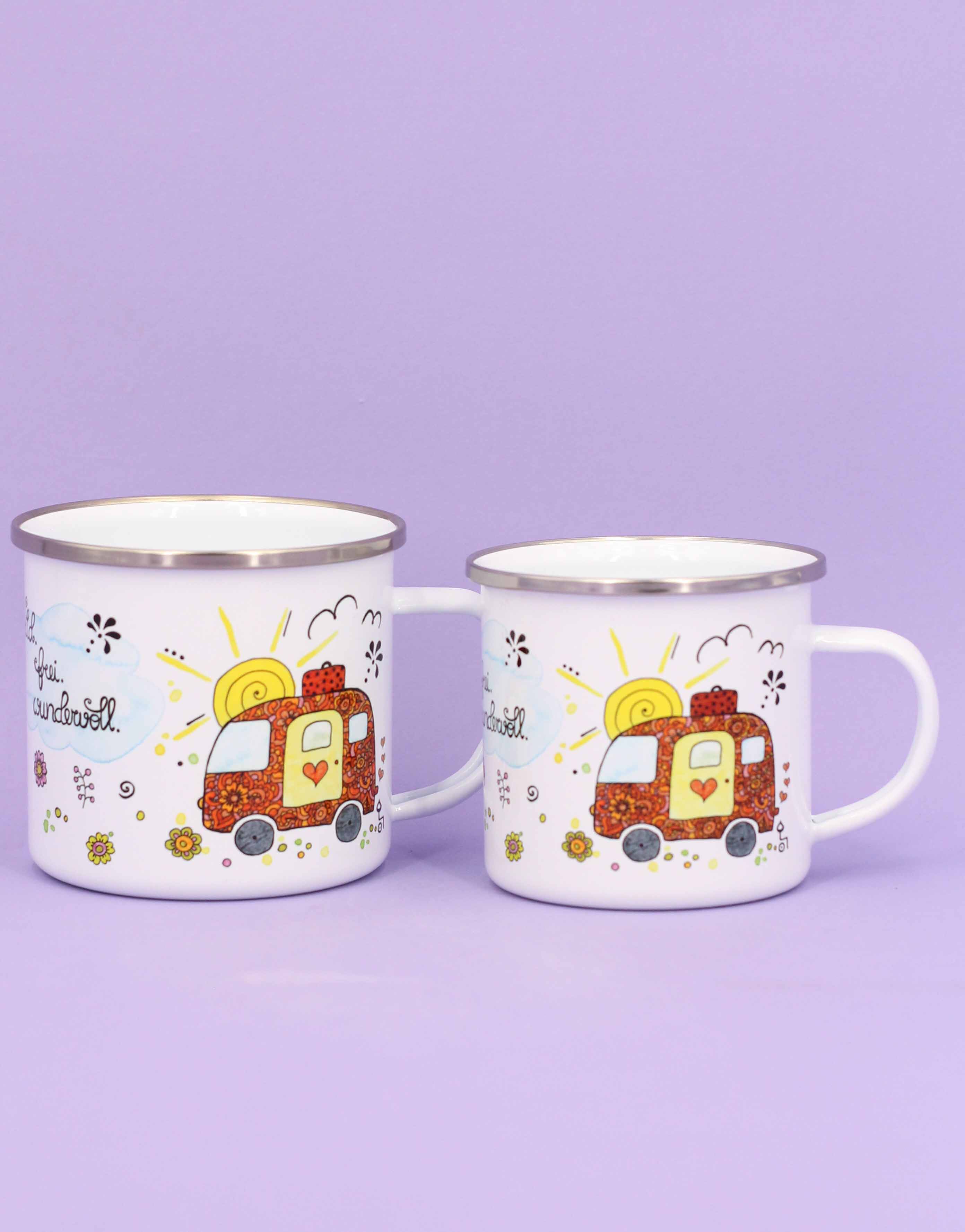 Emaille-Tasse "Camper"