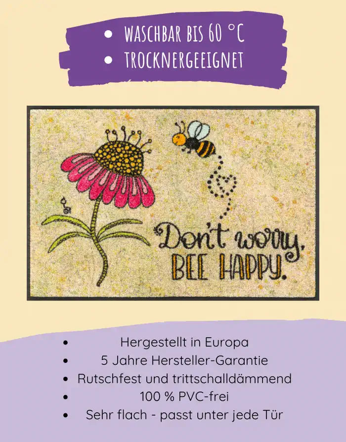 Fußmatte "Bee Happy"