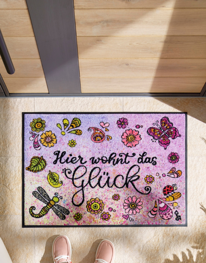 Fußmatte "Hier wohnt das Glück"