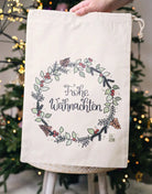 Geschenkbeutel mit Zugband "Weihnachtskranz"