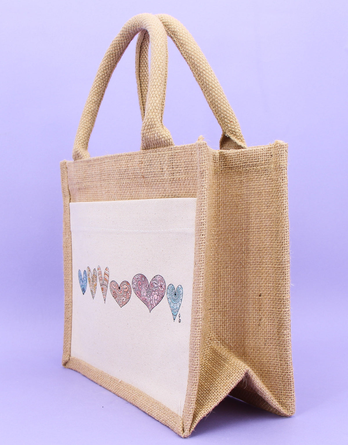 Geschenktasche Jute "Herzen"