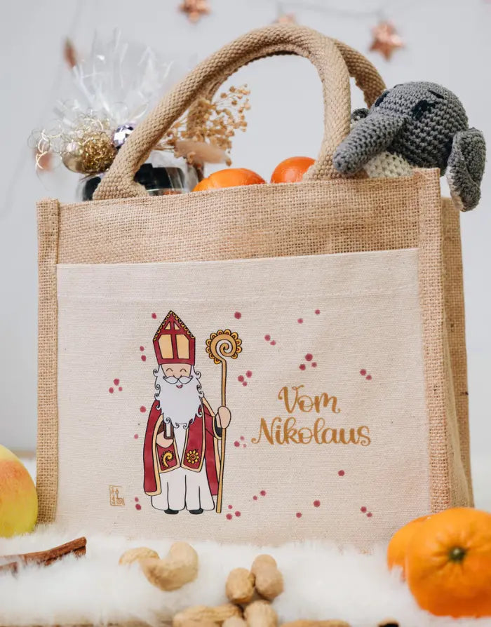 Geschenktasche Jute "Vom Nikolaus"