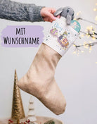 Nikolausstiefel "Schlittenfahrt" mit Wunschname