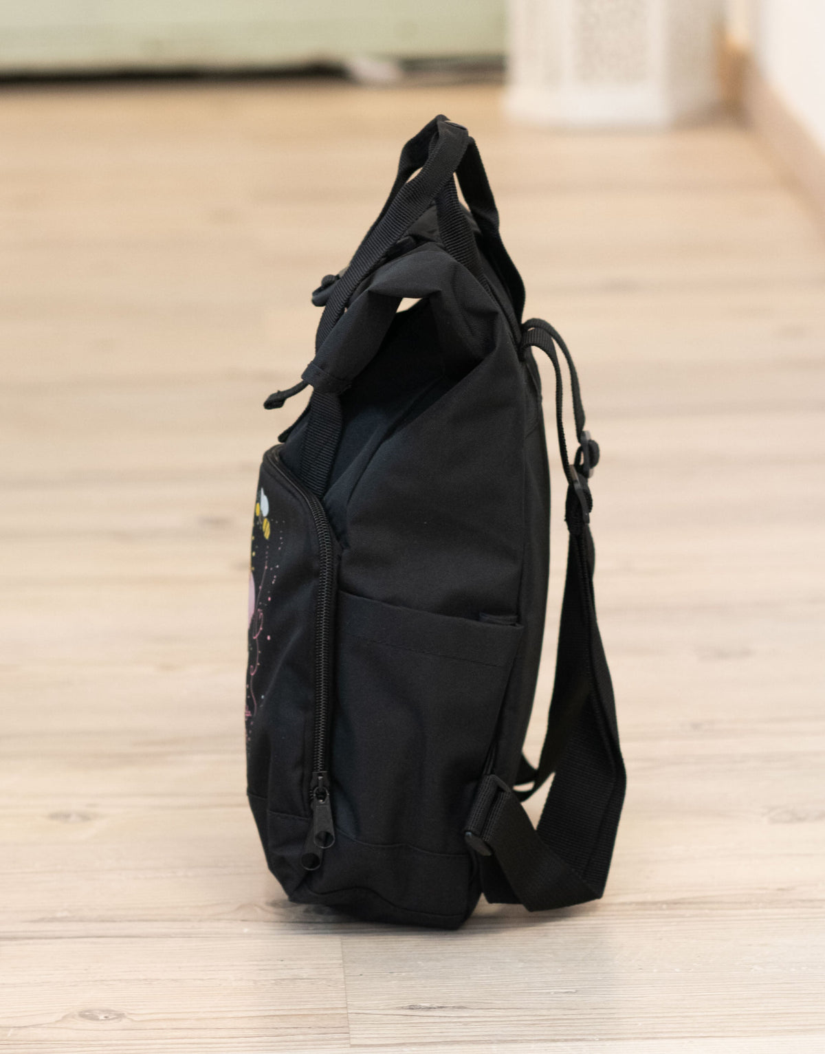 Rucksack klein Black „Bee happy”