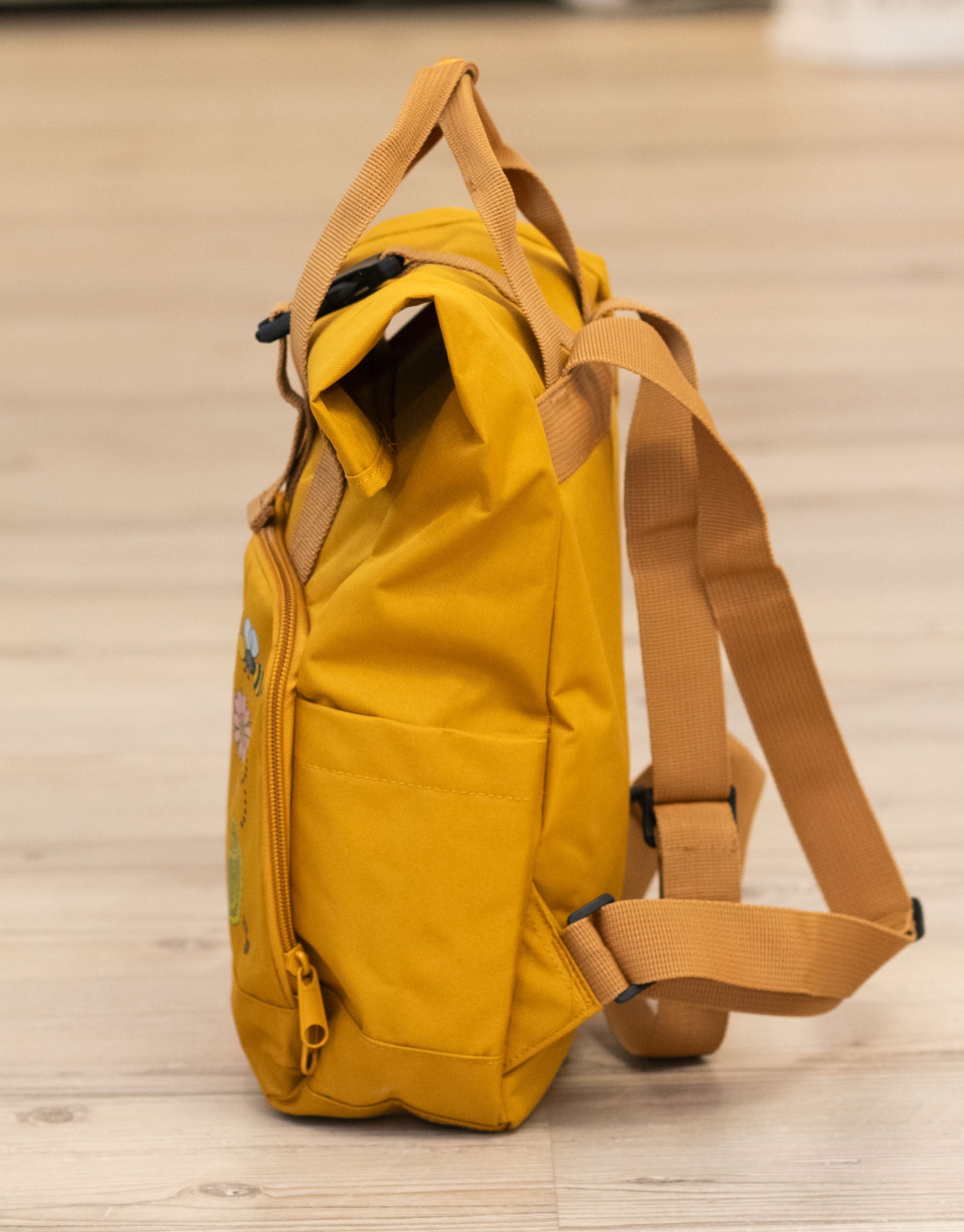 Rucksack klein Mustard „Enjoy the little things”