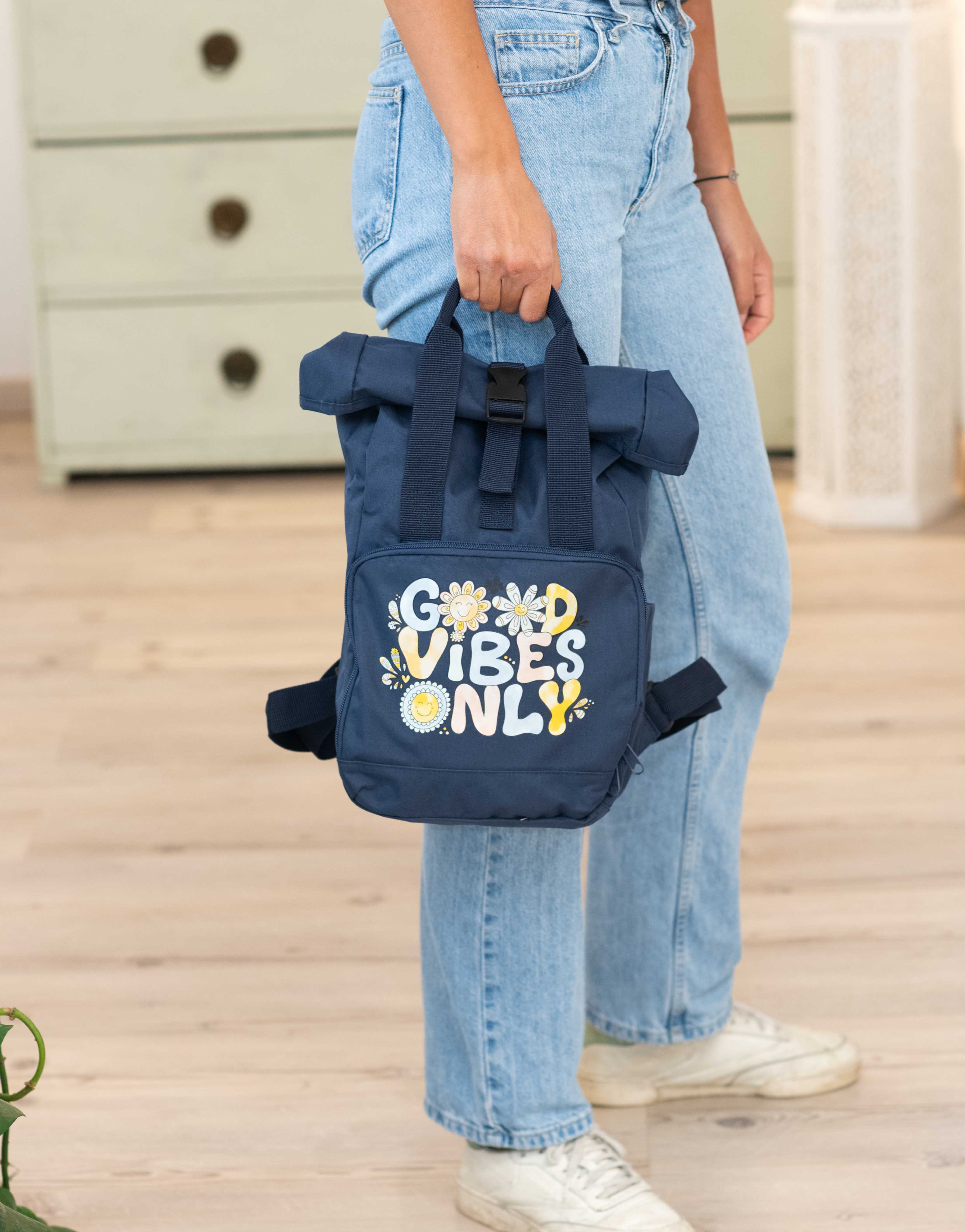 Rucksack klein Navy Dusk "Good vibes only”